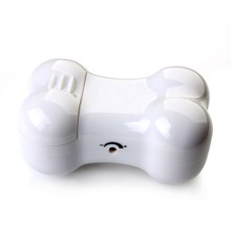 Bone Shaped Dog Bite Stopper Voice-activated Shock Collar White